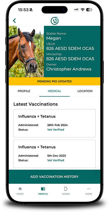 Equine Vaccination History